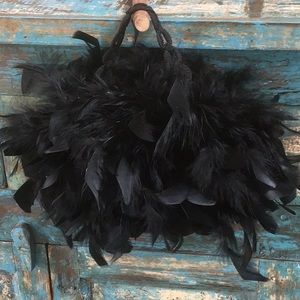 Feather evening bag